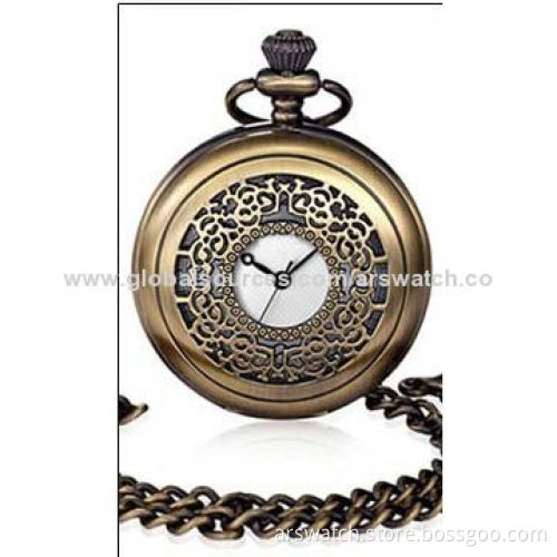 Long Chain Pocket Watch with Black Plating
